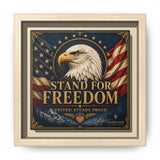 Stand for Freedom Framed Canvas Wall Art — Patriotic Eagle American Flag Decor Canvas Printify 6" x 6" 1.25" Natural