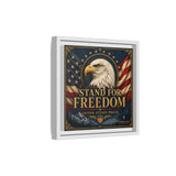 Stand for Freedom Framed Canvas Wall Art — Patriotic Eagle American Flag Decor Canvas Printify 