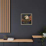 Stand for Freedom Framed Canvas Wall Art — Patriotic Eagle American Flag Decor Canvas Printify 