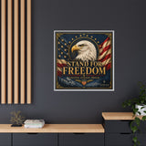 Stand for Freedom Framed Canvas Wall Art — Patriotic Eagle American Flag Decor Canvas Printify 