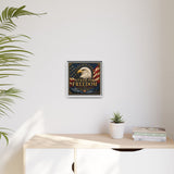 Stand for Freedom Framed Canvas Wall Art — Patriotic Eagle American Flag Decor Canvas Printify 