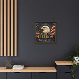 Stand for Freedom Framed Canvas Wall Art — Patriotic Eagle American Flag Decor Canvas Printify 