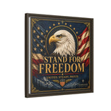 Stand for Freedom Framed Canvas Wall Art — Patriotic Eagle American Flag Decor Canvas Printify 