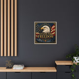 Stand for Freedom Framed Canvas Wall Art — Patriotic Eagle American Flag Decor Canvas Printify 