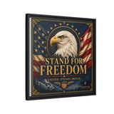 Stand for Freedom Framed Canvas Wall Art — Patriotic Eagle American Flag Decor Canvas Printify 