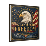 Stand for Freedom Framed Canvas Wall Art — Patriotic Eagle American Flag Decor Canvas Printify 