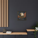 Stand for Freedom Framed Canvas Wall Art — Patriotic Eagle American Flag Decor Canvas Printify 