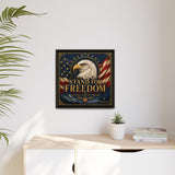 Stand for Freedom Framed Canvas Wall Art — Patriotic Eagle American Flag Decor Canvas Printify 
