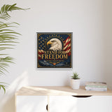 Stand for Freedom Framed Canvas Wall Art — Patriotic Eagle American Flag Decor Canvas Printify 