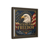 Stand for Freedom Framed Canvas Wall Art — Patriotic Eagle American Flag Decor Canvas Printify 