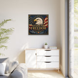 Stand for Freedom Framed Canvas Wall Art — Patriotic Eagle American Flag Decor Canvas Printify 