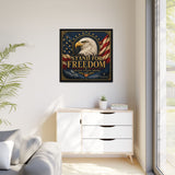 Stand for Freedom Framed Canvas Wall Art — Patriotic Eagle American Flag Decor Canvas Printify 