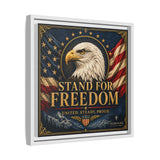 Stand for Freedom Framed Canvas Wall Art — Patriotic Eagle American Flag Decor Canvas Printify 