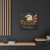 Stand for Freedom Framed Canvas Wall Art — Patriotic Eagle American Flag Decor Canvas Printify 