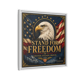 Stand for Freedom Framed Canvas Wall Art — Patriotic Eagle American Flag Decor Canvas Printify 