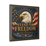 Stand for Freedom Framed Canvas Wall Art — Patriotic Eagle American Flag Decor Canvas Printify 