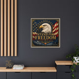Stand for Freedom Framed Canvas Wall Art — Patriotic Eagle American Flag Decor Canvas Printify 