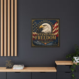 Stand for Freedom Framed Canvas Wall Art — Patriotic Eagle American Flag Decor Canvas Printify 
