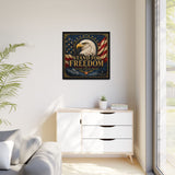 Stand for Freedom Framed Canvas Wall Art — Patriotic Eagle American Flag Decor Canvas Printify 