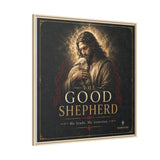 The Good Shepherd Framed Canvas Print — Religious Wall Art ("He leads, He restores") Canvas Printify 