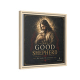The Good Shepherd Framed Canvas Print — Religious Wall Art ("He leads, He restores") Canvas Printify 