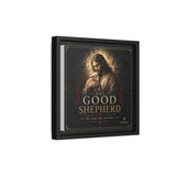 The Good Shepherd Framed Canvas Print — Religious Wall Art ("He leads, He restores") Canvas Printify 