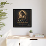 The Good Shepherd Framed Canvas Print — Religious Wall Art ("He leads, He restores") Canvas Printify 