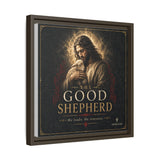 The Good Shepherd Framed Canvas Print — Religious Wall Art ("He leads, He restores") Canvas Printify 