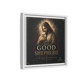 The Good Shepherd Framed Canvas Print — Religious Wall Art ("He leads, He restores") Canvas Printify 