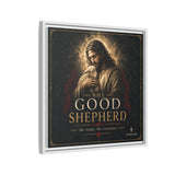 The Good Shepherd Framed Canvas Print — Religious Wall Art ("He leads, He restores") Canvas Printify 