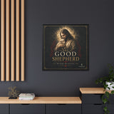 The Good Shepherd Framed Canvas Print — Religious Wall Art ("He leads, He restores") Canvas Printify 