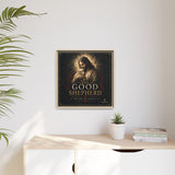 The Good Shepherd Framed Canvas Print — Religious Wall Art ("He leads, He restores") Canvas Printify 