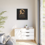 The Good Shepherd Framed Canvas Print — Religious Wall Art ("He leads, He restores") Canvas Printify 