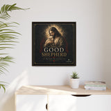 The Good Shepherd Framed Canvas Print — Religious Wall Art ("He leads, He restores") Canvas Printify 