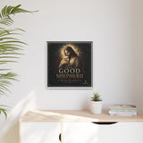 The Good Shepherd Framed Canvas Print — Religious Wall Art ("He leads, He restores") Canvas Printify 