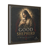 The Good Shepherd Framed Canvas Print — Religious Wall Art ("He leads, He restores") Canvas Printify 
