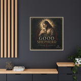 The Good Shepherd Framed Canvas Print — Religious Wall Art ("He leads, He restores") Canvas Printify 