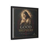 The Good Shepherd Framed Canvas Print — Religious Wall Art ("He leads, He restores") Canvas Printify 
