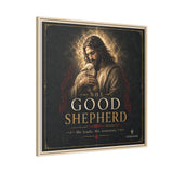 The Good Shepherd Framed Canvas Print — Religious Wall Art ("He leads, He restores") Canvas Printify 