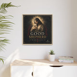 The Good Shepherd Framed Canvas Print — Religious Wall Art ("He leads, He restores") Canvas Printify 