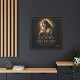 The Good Shepherd Framed Canvas Print — Religious Wall Art ("He leads, He restores") Canvas Printify 