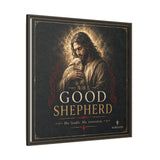 The Good Shepherd Framed Canvas Print — Religious Wall Art ("He leads, He restores") Canvas Printify 