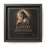 The Good Shepherd Framed Canvas Print — Religious Wall Art ("He leads, He restores") Canvas Printify 6" x 6" 1.25" Espresso