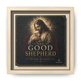 The Good Shepherd Framed Canvas Print — Religious Wall Art ("He leads, He restores") Canvas Printify 6" x 6" 1.25" Natural