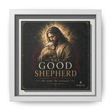 The Good Shepherd Framed Canvas Print — Religious Wall Art ("He leads, He restores") Canvas Printify 6" x 6" 1.25" White