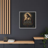 The Good Shepherd Framed Canvas Print — Religious Wall Art ("He leads, He restores") Canvas Printify 