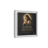 The Good Shepherd Framed Canvas Print — Religious Wall Art ("He leads, He restores") Canvas Printify 