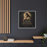 The Good Shepherd Framed Canvas Print — Religious Wall Art ("He leads, He restores") Canvas Printify 