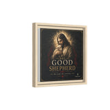 The Good Shepherd Framed Canvas Print — Religious Wall Art ("He leads, He restores") Canvas Printify 