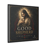 The Good Shepherd Framed Canvas Print — Religious Wall Art ("He leads, He restores") Canvas Printify 